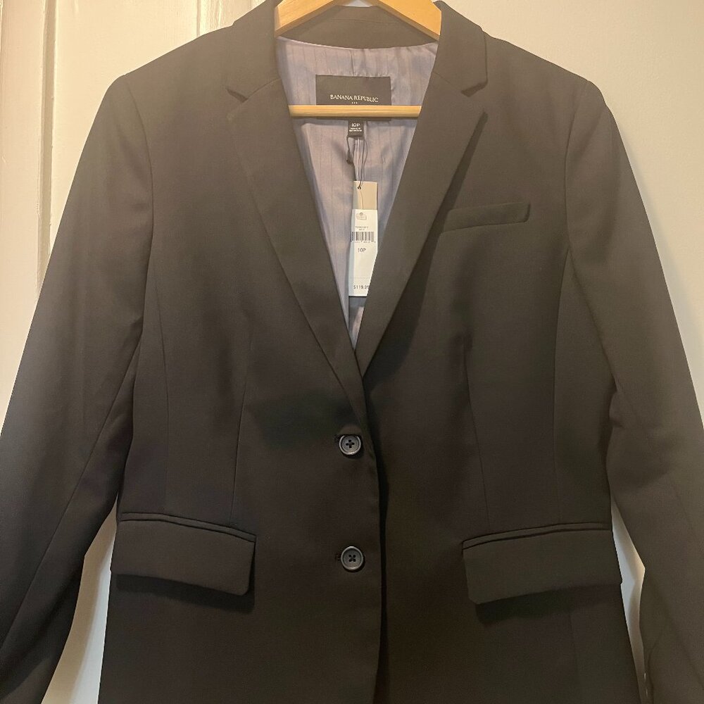 NWT Banana Republic Black Lined Blazer Size 10 Petite